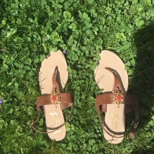 One of a kind turtle sandals!!